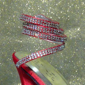 J. Renee Couture Collection Red Bedazzled Holiday Shoe